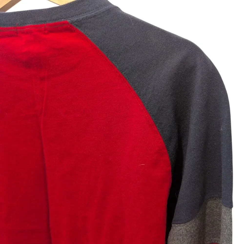 Deadstock Eddie Bauer Y2K Kids Snowboard Ski Long Sleeve Tee Red Navy L Vintage